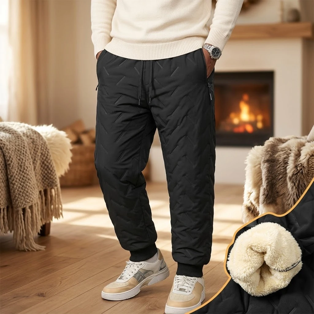 Outdoor Men's Winter Pants Warm Fleece Waterproof Sweatpants Thermal Thick Joggers Windproof Running Athletic Tracksuit Trousers