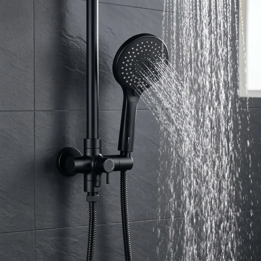 Brass Shower Diverter Designed for G12 Thread Standards with Three Flow Options for Custom Shower Arrangements
