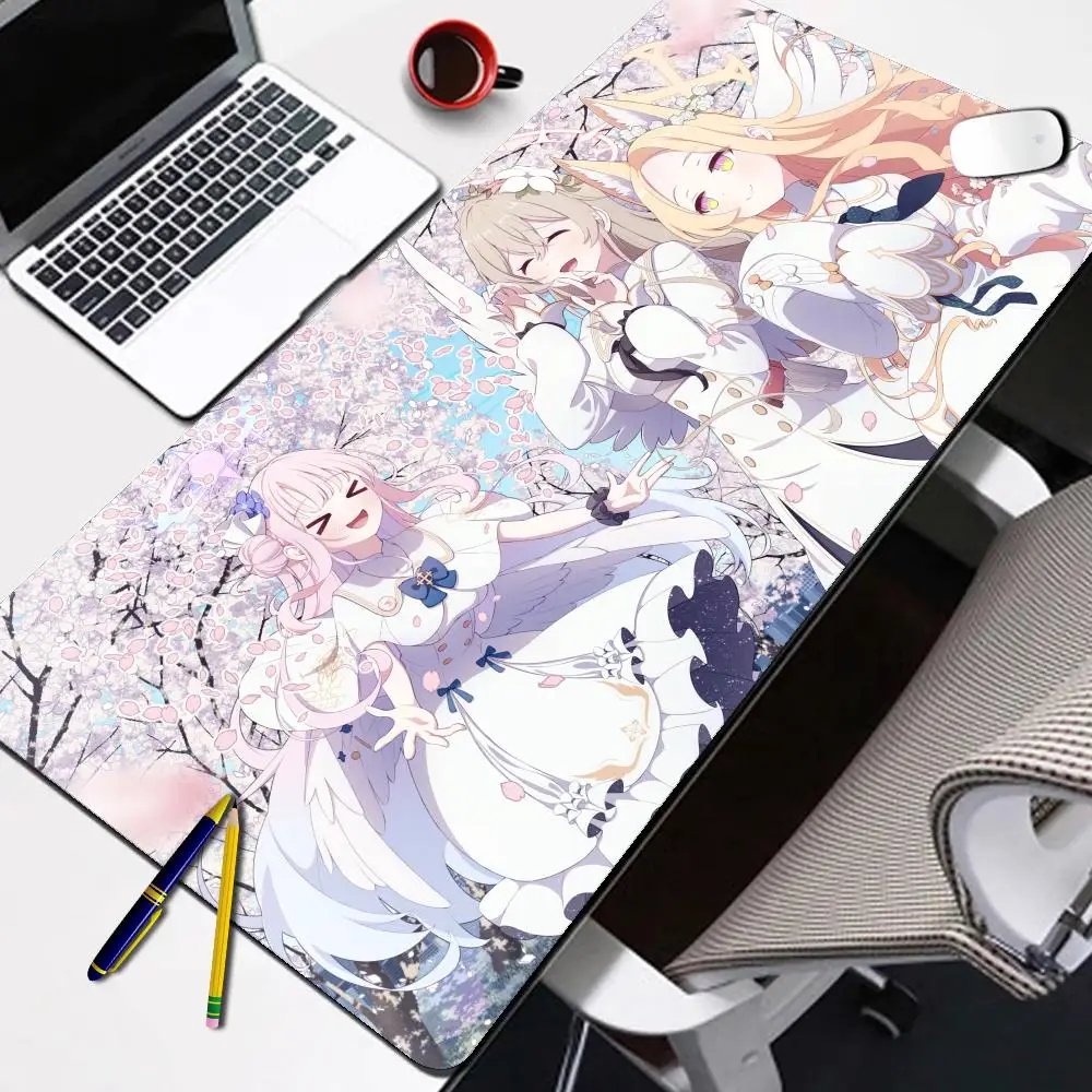 Large Waifu 90x40cm Cute School Girl Extra Large Thick Mouse Pad Non Slip Rubber Base Stitched Edge Play Mat