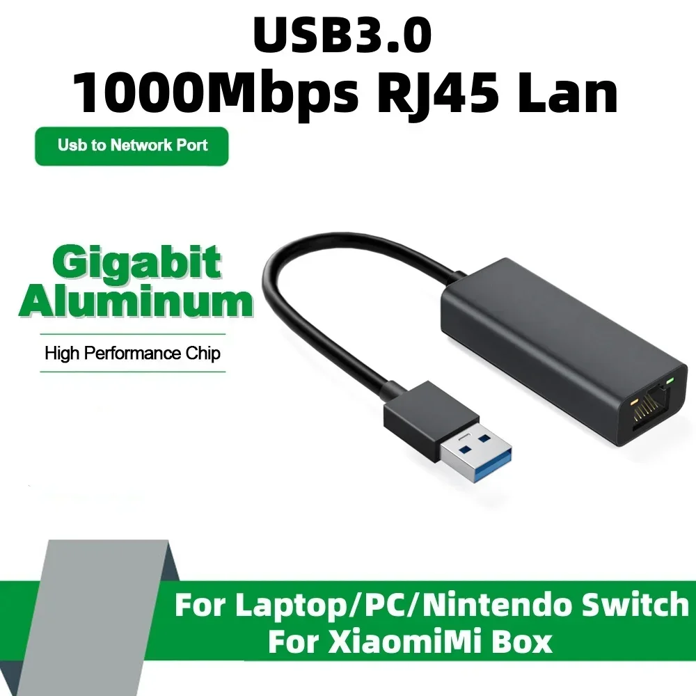 

1000Mbps USB 3.0 Wired USB To Rj45 Lan Gigabit Ethernet Adapter Network Card for Notebook MacBook Xiaomi Mi Box Nintendo Switch