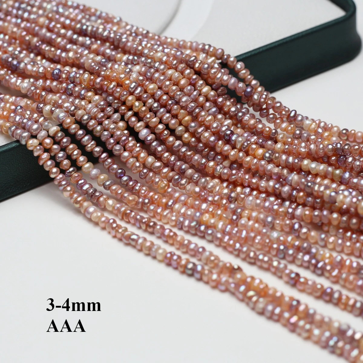 

3-4mm3A Multi-color Smooth Surface Natural Freshwater Flat Pearl Bead Women Gift Jewelry Make DIY Necklace Bracelet Accessories