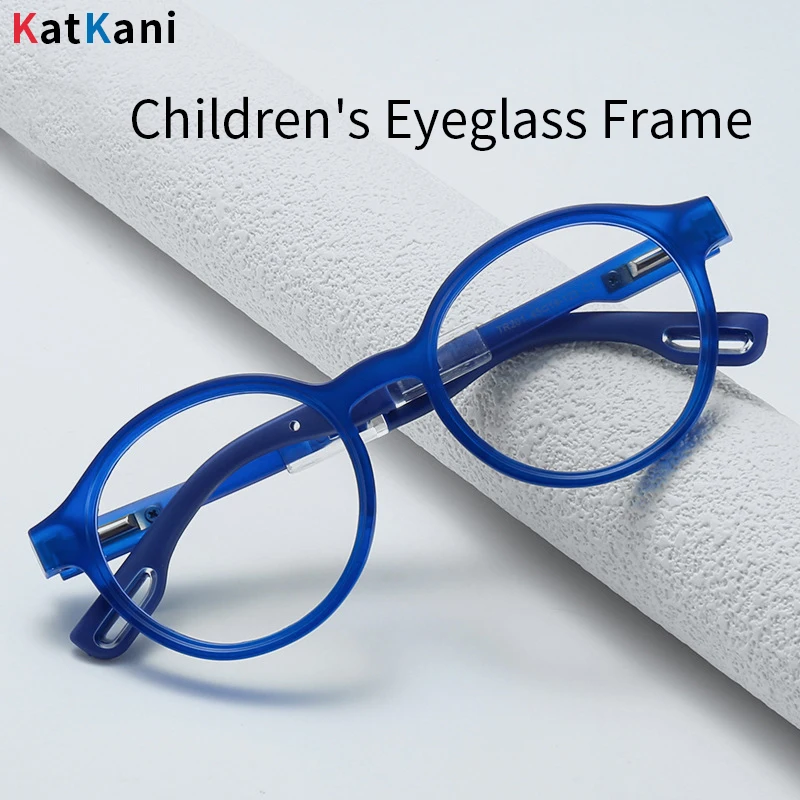 

KatKani Ultra-light Fashion Soft Kids Framework Retro Round TR90 Optical Prescription Children's Glasses Frame Boys and Girls