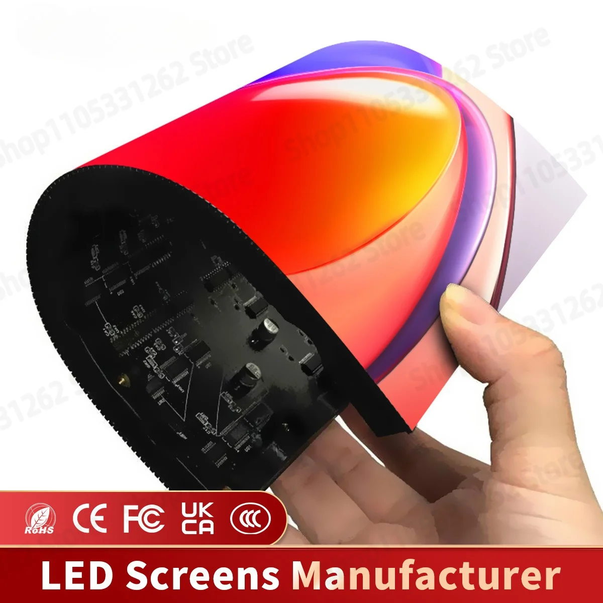 Industrial High Refresh LED Flexible Soft Module Curved Cylinder P1.86/P2 Indoor Outdoor Full Color Exhibition Large Screen