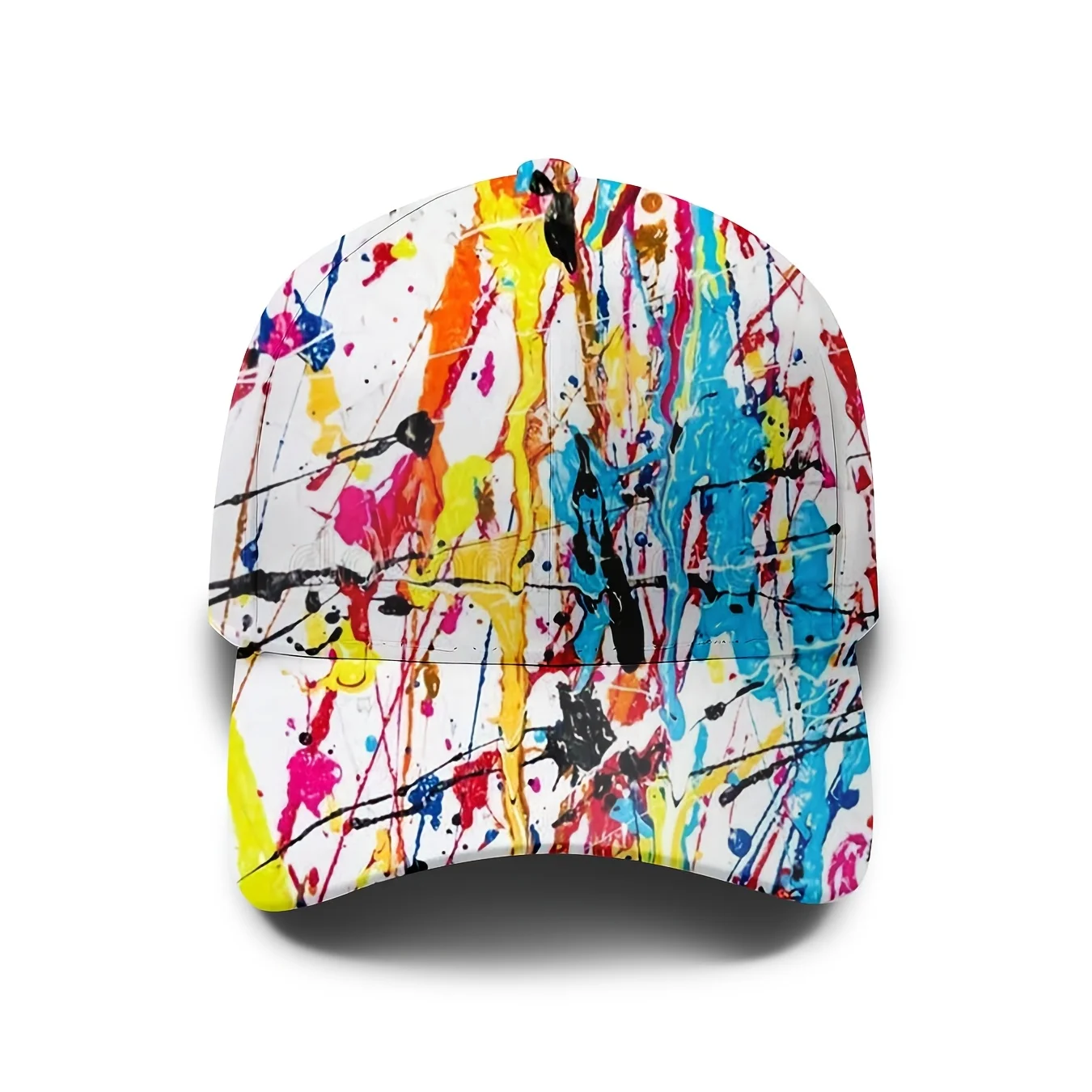 Vibrant Ink Splash Baseball Cap, Abstract Design Hat, Stylish Urban Cap, Unisex, Adjustable Fit, Ideal for Everyday Outings, Cas