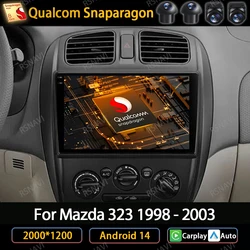 Android 14 Car Radio For Mazda 323 1998 - 2003 Multimedia Stereo Navigation GPS Video Player Wireless Carplay Auto DSP 4G QLED