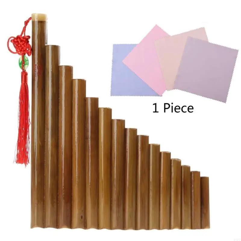 

PXPF Handmade Pan Flute 15 Natural Bamboo Pipes Traditional Instrument Slippers