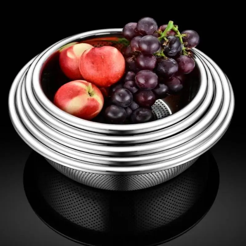 

NEW Strainer Basin Makapal Stainless Steel Strainers Big Colander Kitchen Accessories Food Grade Drainer
