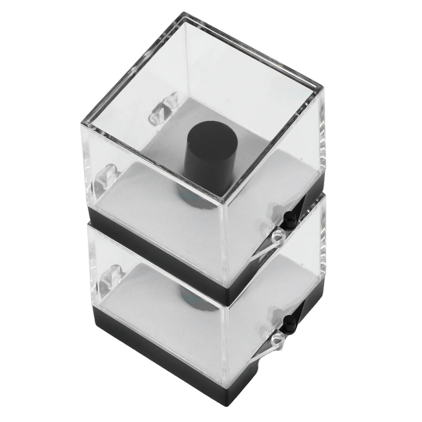 2Pcs Mineral Crystal Display Boxes White Cushion Specimen Storage Case for Rocks Gemstones Jewelry Collection Acrylic Organizer