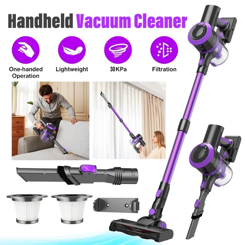 Aspiradora inalámbrica con pantalla táctil, rango de presión de 10 a 30 kPa, 55 minutos de autonomía, filtro de alta eficiencia, ideal para