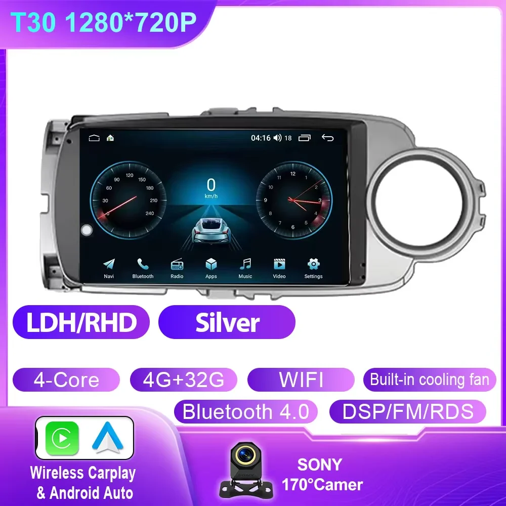 Android 15 Carplay Autoradio Voor Toyota Yaris 2012 2013 2014 2015 2016 2017 LHD RHD Navigatie GPS Multimedia speler Stereo WIFI