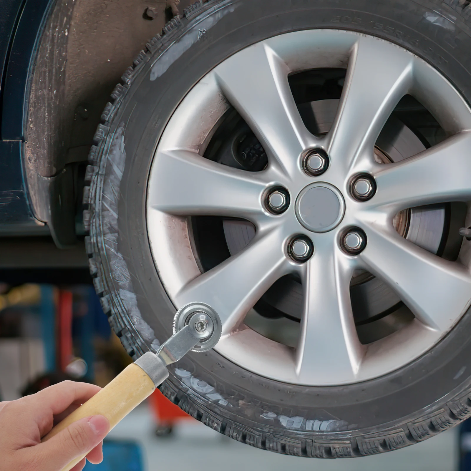 

3 s Tire Repair Kit Car Sound Deadening Roller Patch Tools Pressure Deadener H Roller Car Tire Tool Lightweight Portable Storage