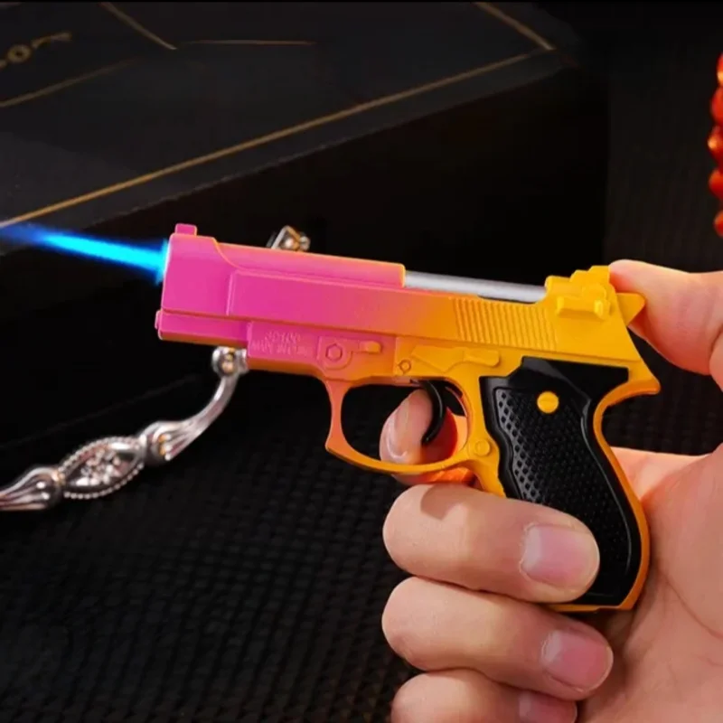 

New Gradient Carrot Gun Inflatable Lighter Windproof Jet Powder Flame Outdoor Portable Stress Relieving Lighter Smoking Gift