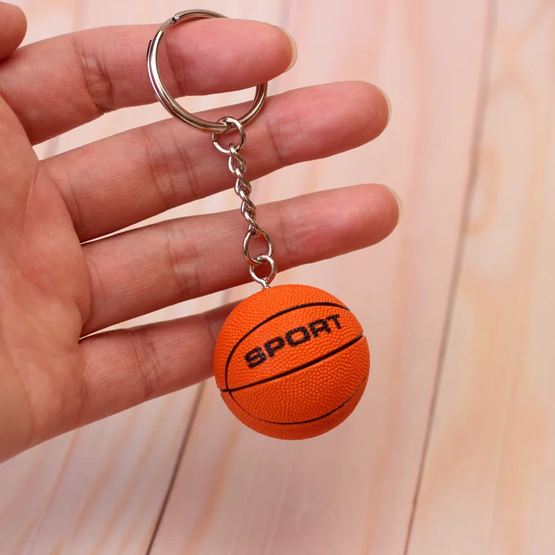 Mini 3D Sports Keychain Basketball Volleyball Football Cute Key Ring Creative Sport Ball Pendant Bag Charm Accessories Gift