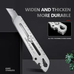 Multifunctional Utility Knife 6 in 1 Stainless Steel Stationery All Purpose Cutter Bottle Tin Opener Waterproof Screw Ruler Tool