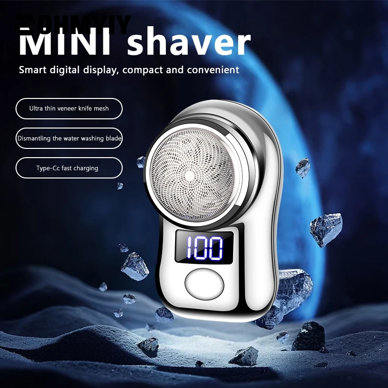 Mini Electric Razor Wet and Dry Washable Razor Fast Charging Digital Display Portable Electric Shaver 1 Hour Charge Time Upgrade