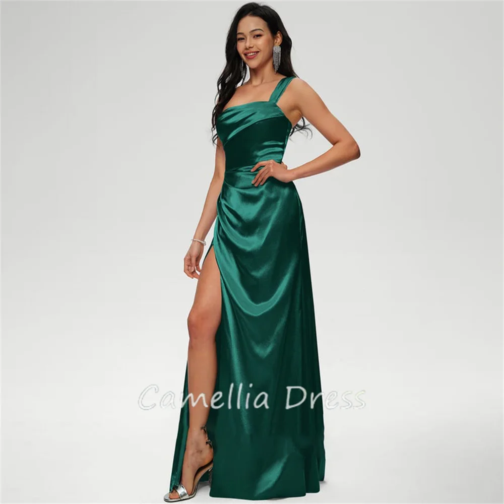 Sexy Column Evening Dresses One-Shoulder Prom Dresses Floor-Length Satin Formal Dresses Vestidos De Fiesta فساتين السهرة