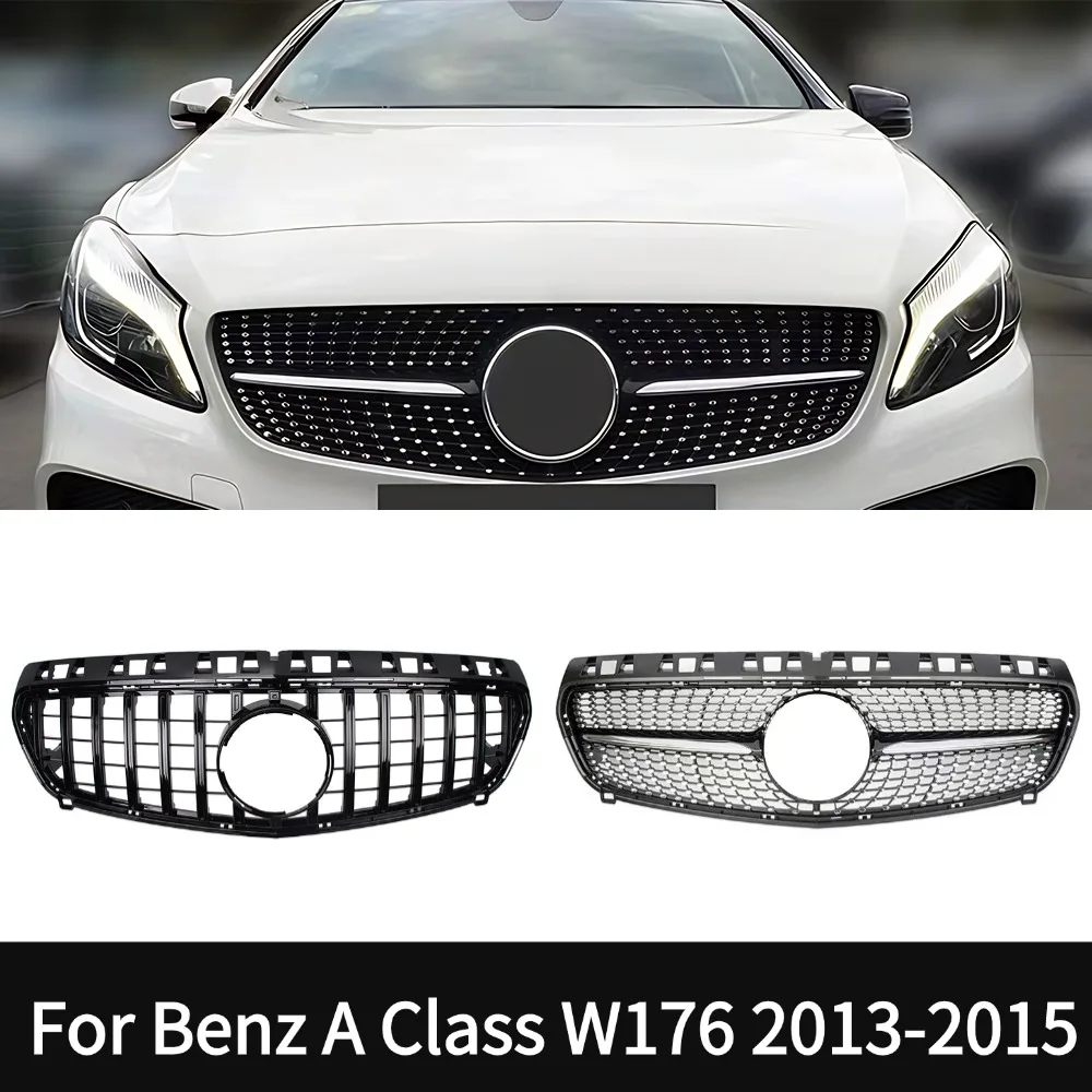 For Mercedes-Benz a Class W176 2013-2015 A180 A200 A220 A250 A260 A45 Upgrade AccessoryStyle Front Radiator Grid Bumper Grille