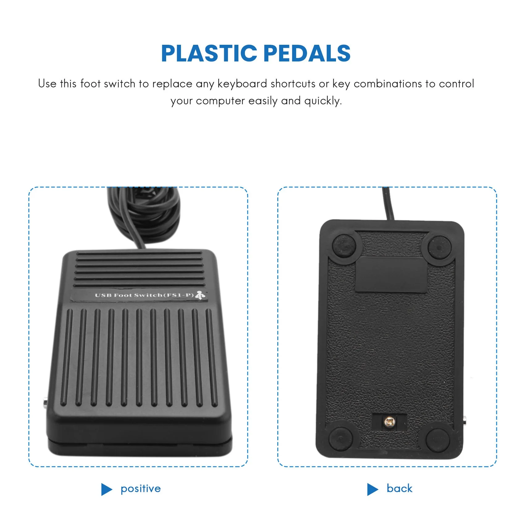 Pedal de teclado con interruptor de pie USB para PC