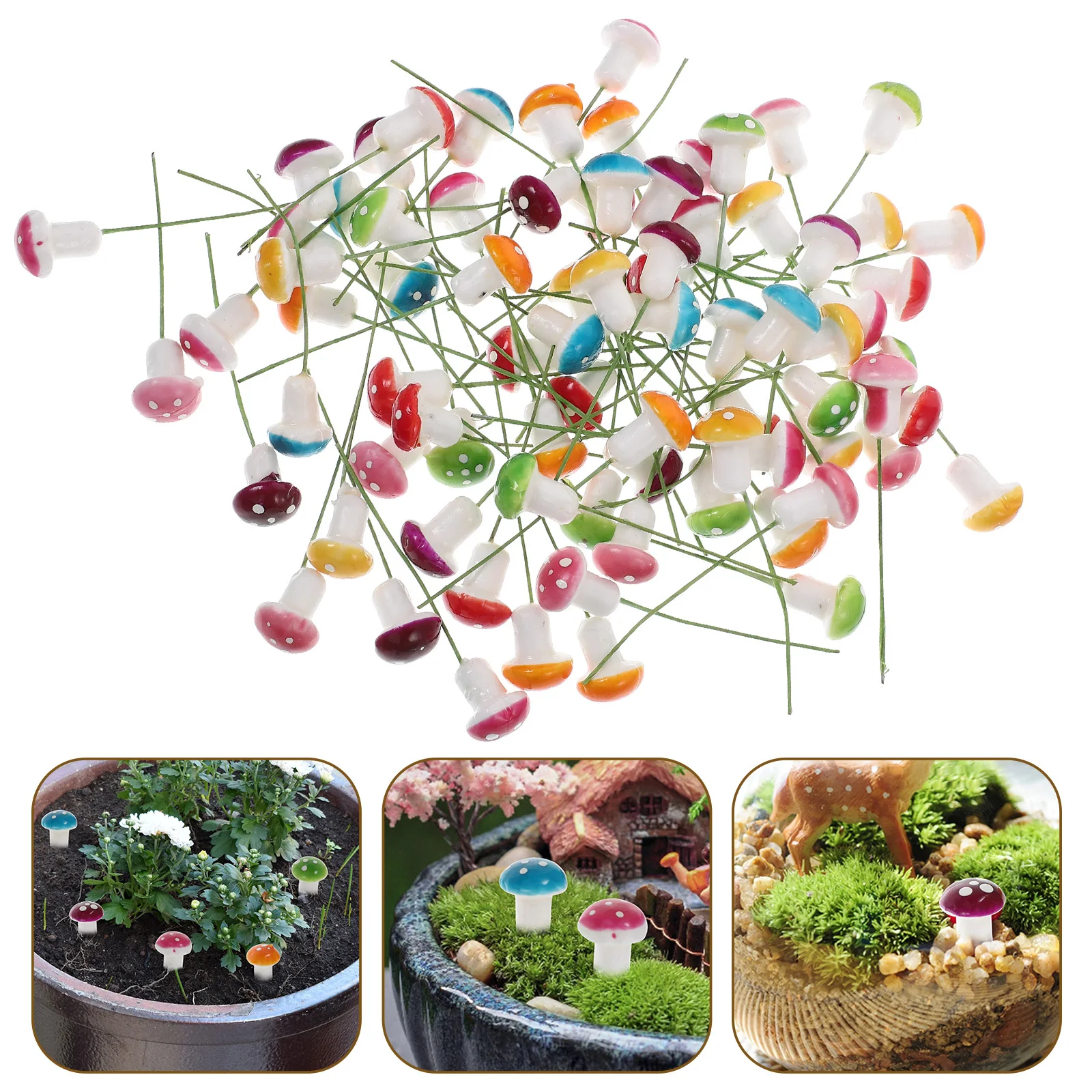 

80Pcs Miniature Mushroom Decoration Premium Foam Bonsai Pot Insert for Micro Garden Lawn Decor Indoor Outdoor Fairy Garden