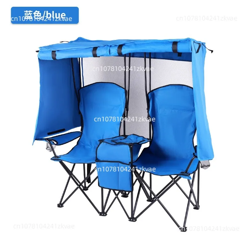 Leisure double folding chair chair integrated awning awning director chair