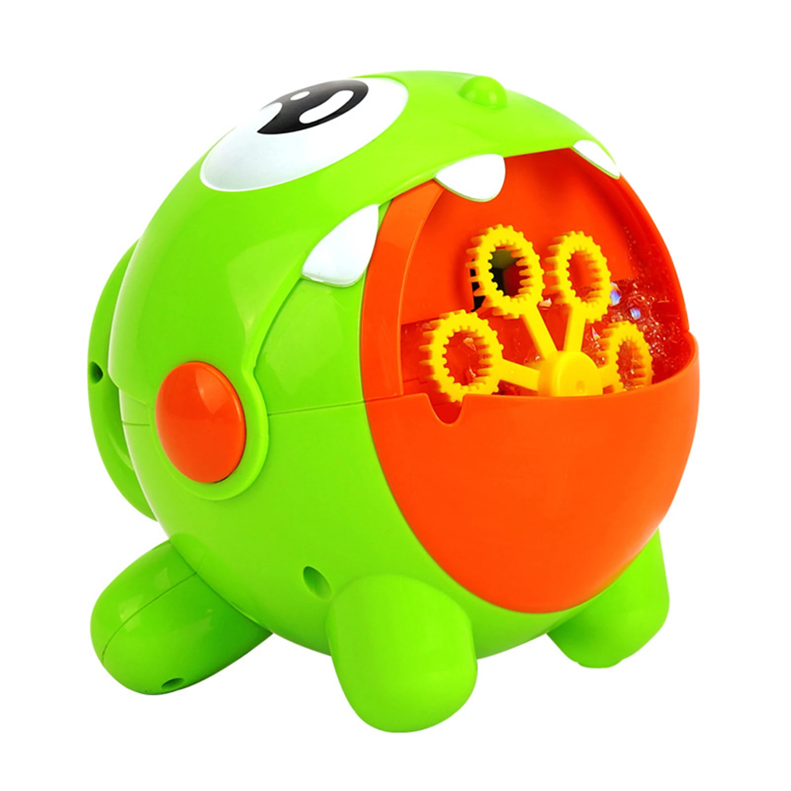 Automatische Seifenblasenmaschine, kabellos, Cartoon-förmiger Seifenblasenhersteller und Gebläse, wiederaufladbares USB-Babybadespielzeug für Kinder