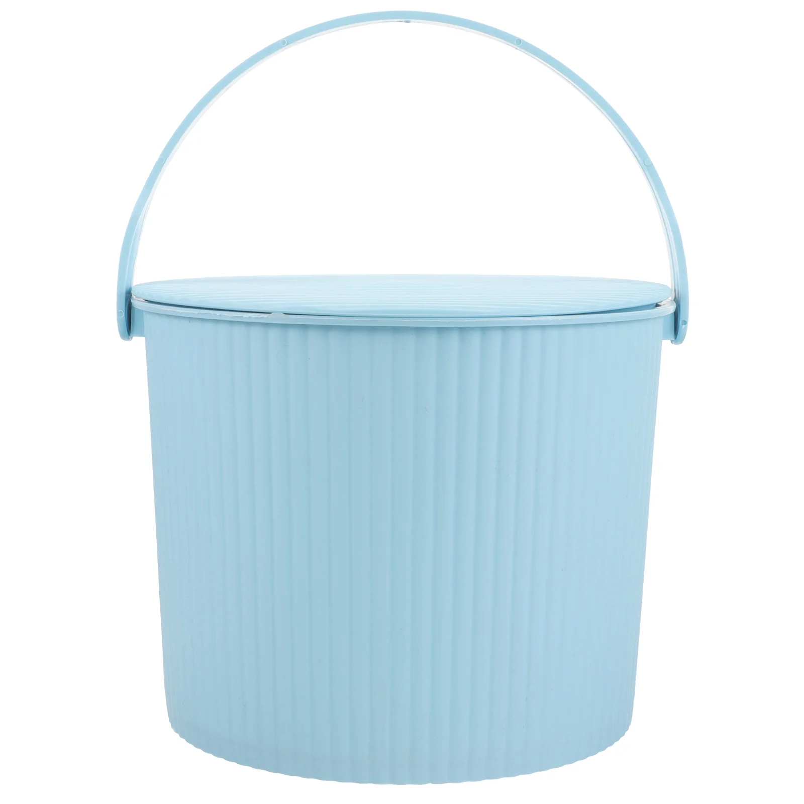 

Storage Bucket with Lid Round Plastic Tub Baskets for Organizing Bins Buckets Handles Laundry