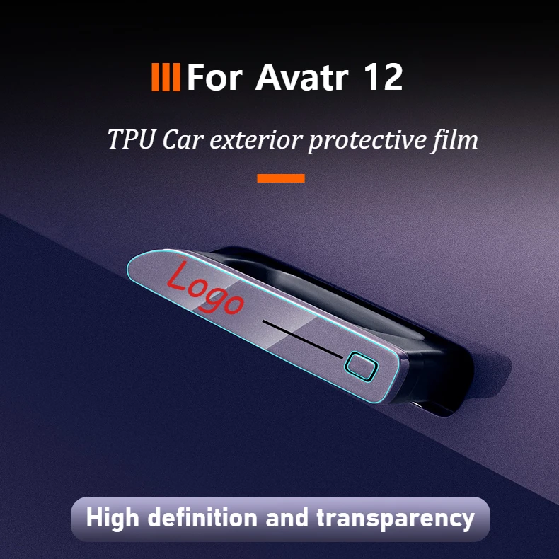 For Avatr 12 TPU Modify the door handle protective film Charging cover anti-scratch protection car exterior Accessories