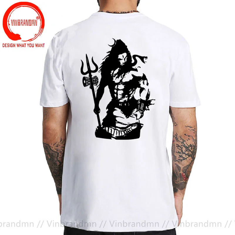 Lord Shiva Art Angry Trishul T-Shirt for Men Hindu Ganesha God India Lingam Funny Tee Shirt O Neck T Shirt Men Plus Size Clothes