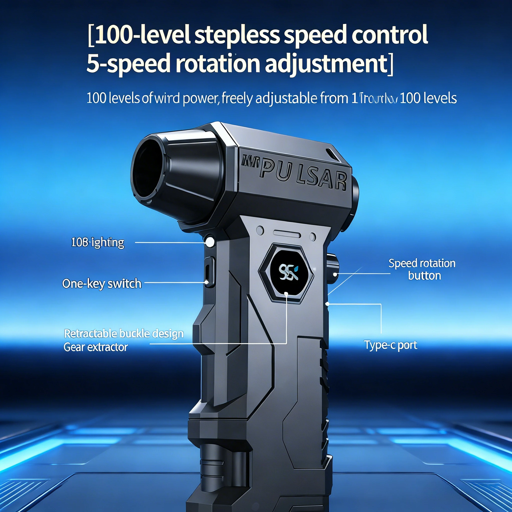 

Супермощный воздуходув X7 500000 об/мин | Пневматический пистолет для сдувания пыли с индикатором заряда, пылесос для автомобиля