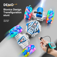 Dual remote control gesture sensing twist car lighting music spray stunt transformation four-wheel drive drift children's gift