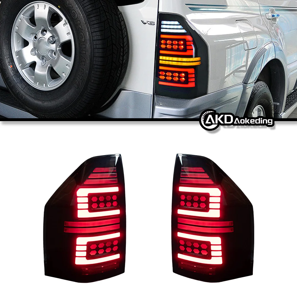 AKD-Lâmpada LED traseira para Pajero, Luz traseira, Nevoeiro traseiro, Freio, Turn Signal, Acessórios automotivos, V75, V77, V87, 2004-2015