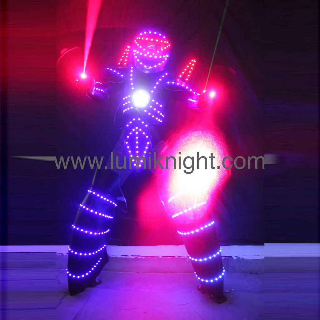 LED Robot Suit Costume Stage Dance RGB Luminous Armor Nightclub Bar Light Show Mechanical Dance LED Clothes Jacket