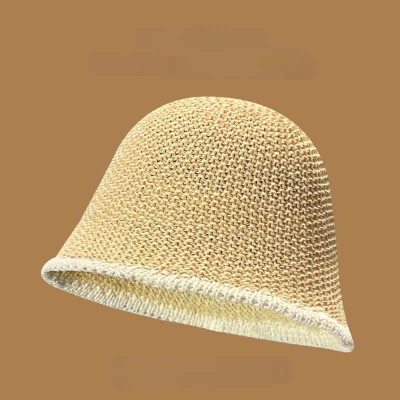 Japanese Hollowed Out Woven Fisherman Hat for Women in Spring and Summer, Korean Version Sun Shading Versatile Bucket Hat