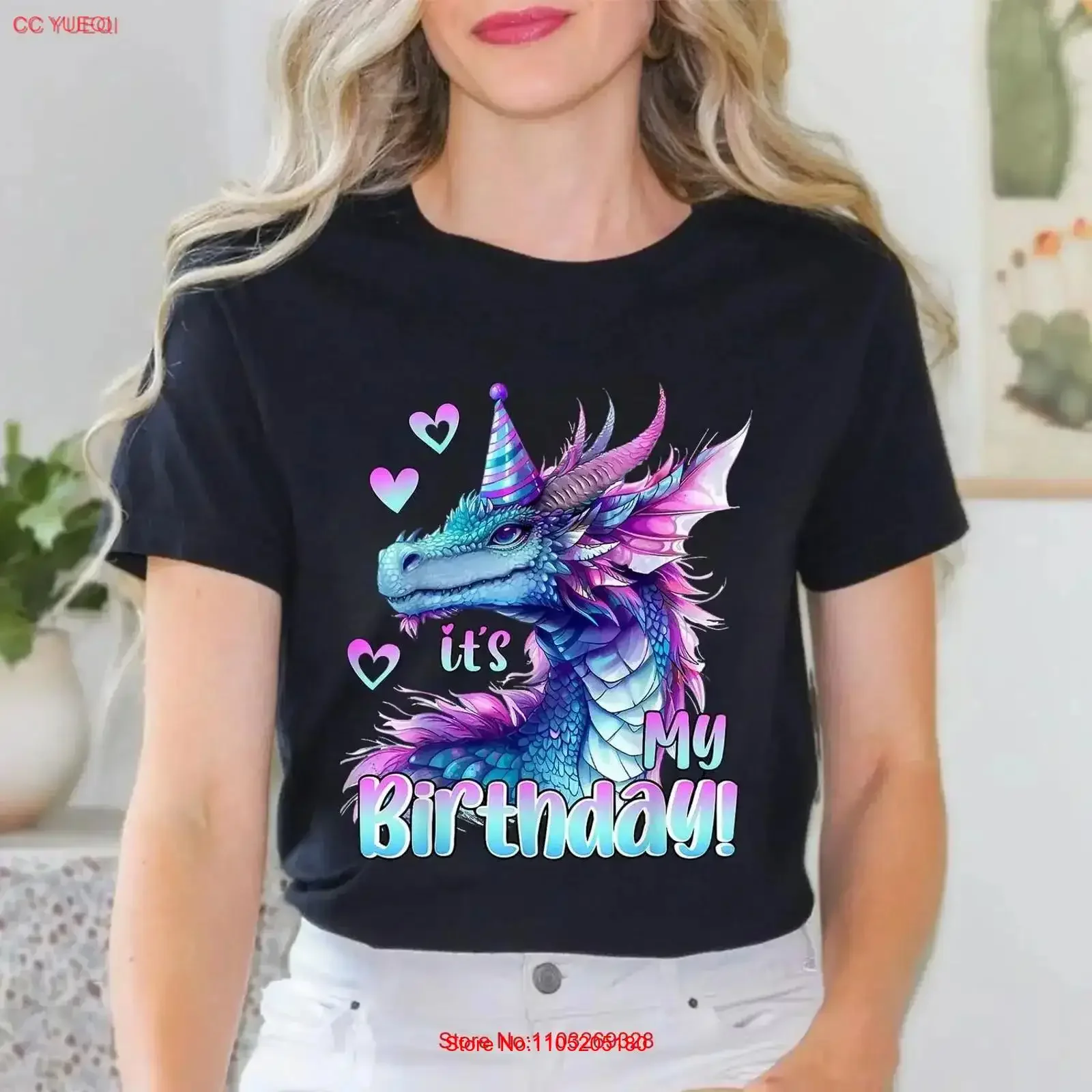 

It's My Birthday Dragon Party Cute Girls Dragons Lover Theme T Shirt vintage Washed designer clothes Comfortable streetwear