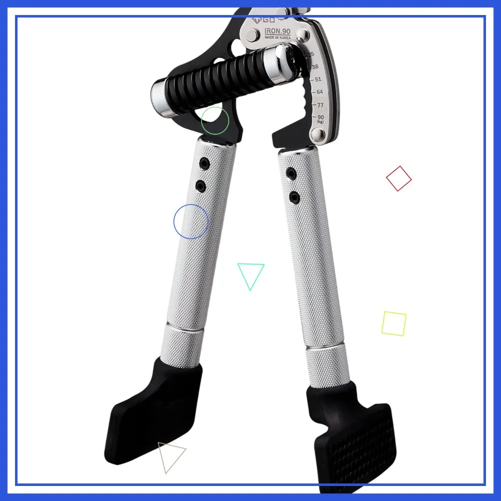 

Adjustable Hand Grip Strengthener 55-198lbs Forearm Trainer with Handle Extensions & Pinch Grip