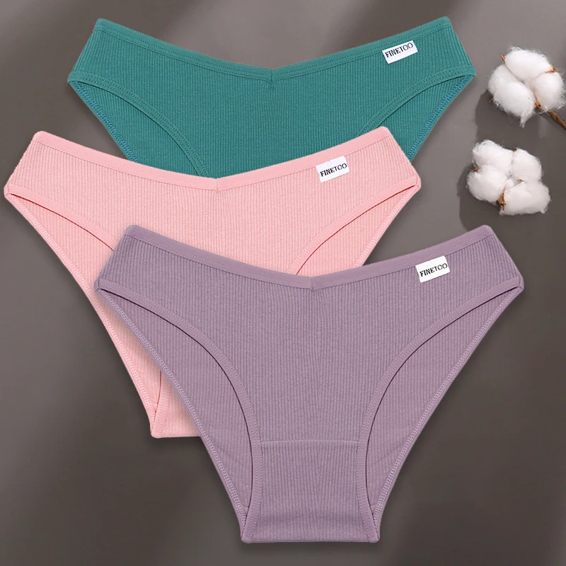 Finetoo 3 teile/satz M-XXL Frauen sexy Baumwolle Höschen Unterwäsche weibliche Unterhosen Frau Slips Baumwolle Höschen Mädchen intimates Dessous