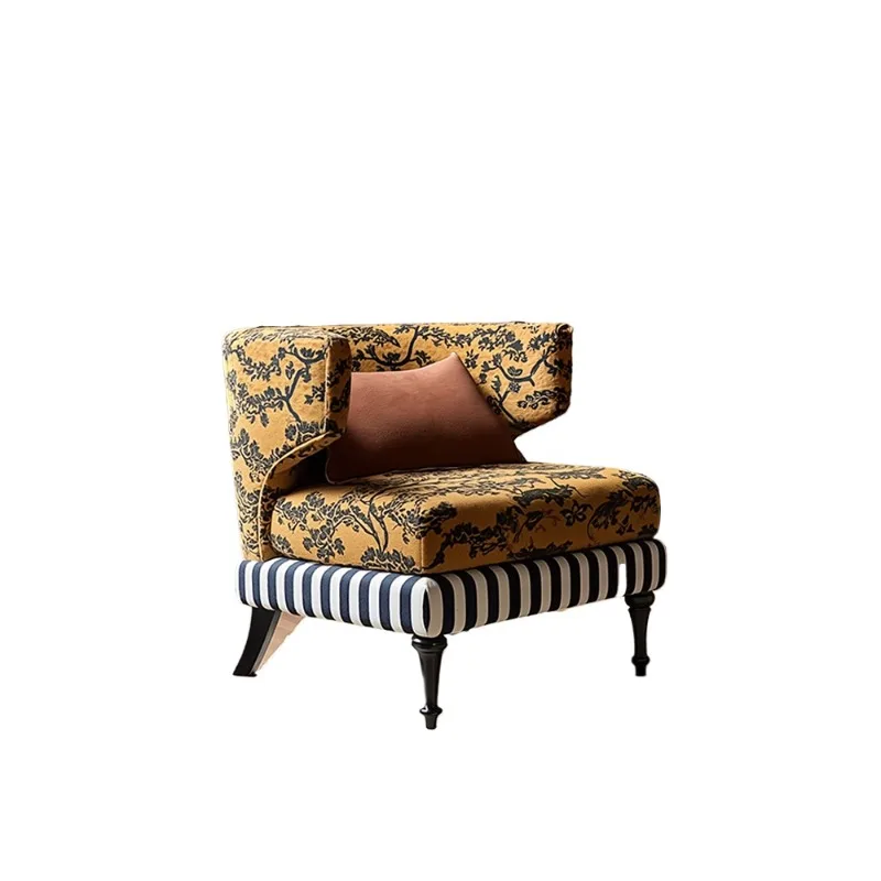 

Retro single sofa, wrapping chair, lazy recliner, French medieval living room, small apartment leisure chair, tiger chair