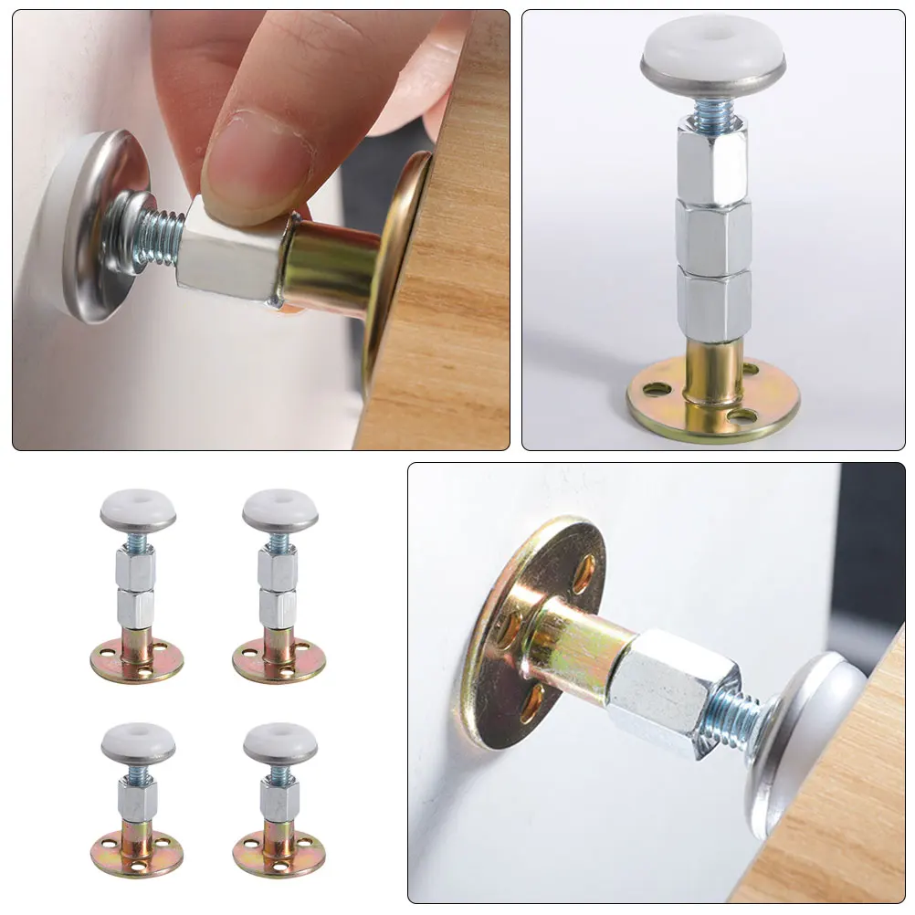 

4 Pcs Bed Stabilizer Board Fixator Plastic Stainless Furniture Wall Protector Noise Reducer Sturdy Practical Long