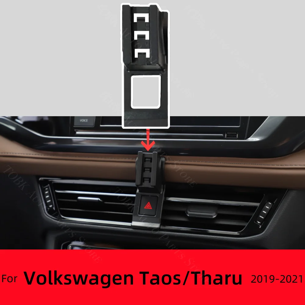 Car Phone Holder Stand Strong Special Fixed Bracket Base For Volkswagen VW Taos/Tharu 2019-2021 Wireless Charging Accessories