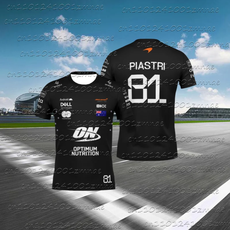 

2025 New F1 Racing Team Racing T-shirt No. 81 Motorcycle Race Men's and Women's T-shirt Casual Sports Short Sleeve Fashion Top