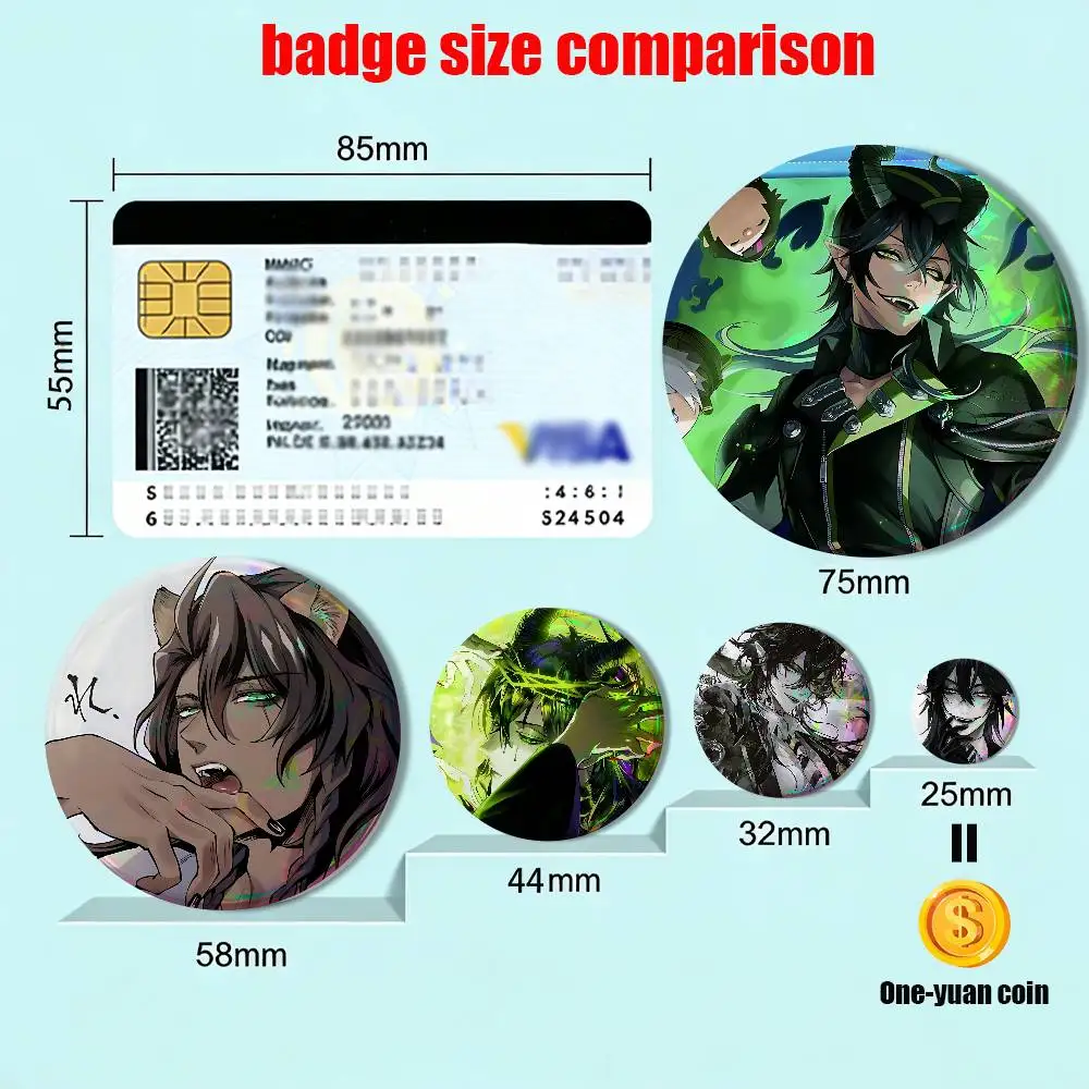 Leona Kingscholar Malleus Draconia Badges Badges On Backpack Jacket Cartoon Round Brooches  Acrylic Button Pins Collection Gifts
