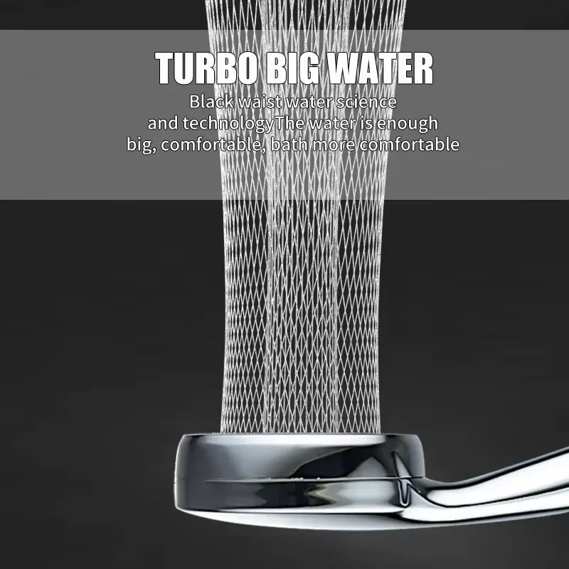 EHEH Turbo SPA Shower Head High Pressure Water Saving Pressurized ShowerHead Body Jet Shower ABS Chrome Bathroom Accessories