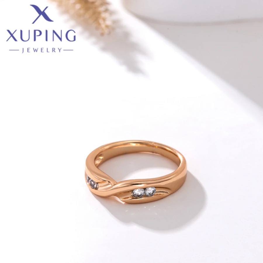 Xuping Jewelry New Fashion Circle Shape Gold Color Beautiful Rings for Women Schoolgirl Banquet Wedding Party Gifts S00084932