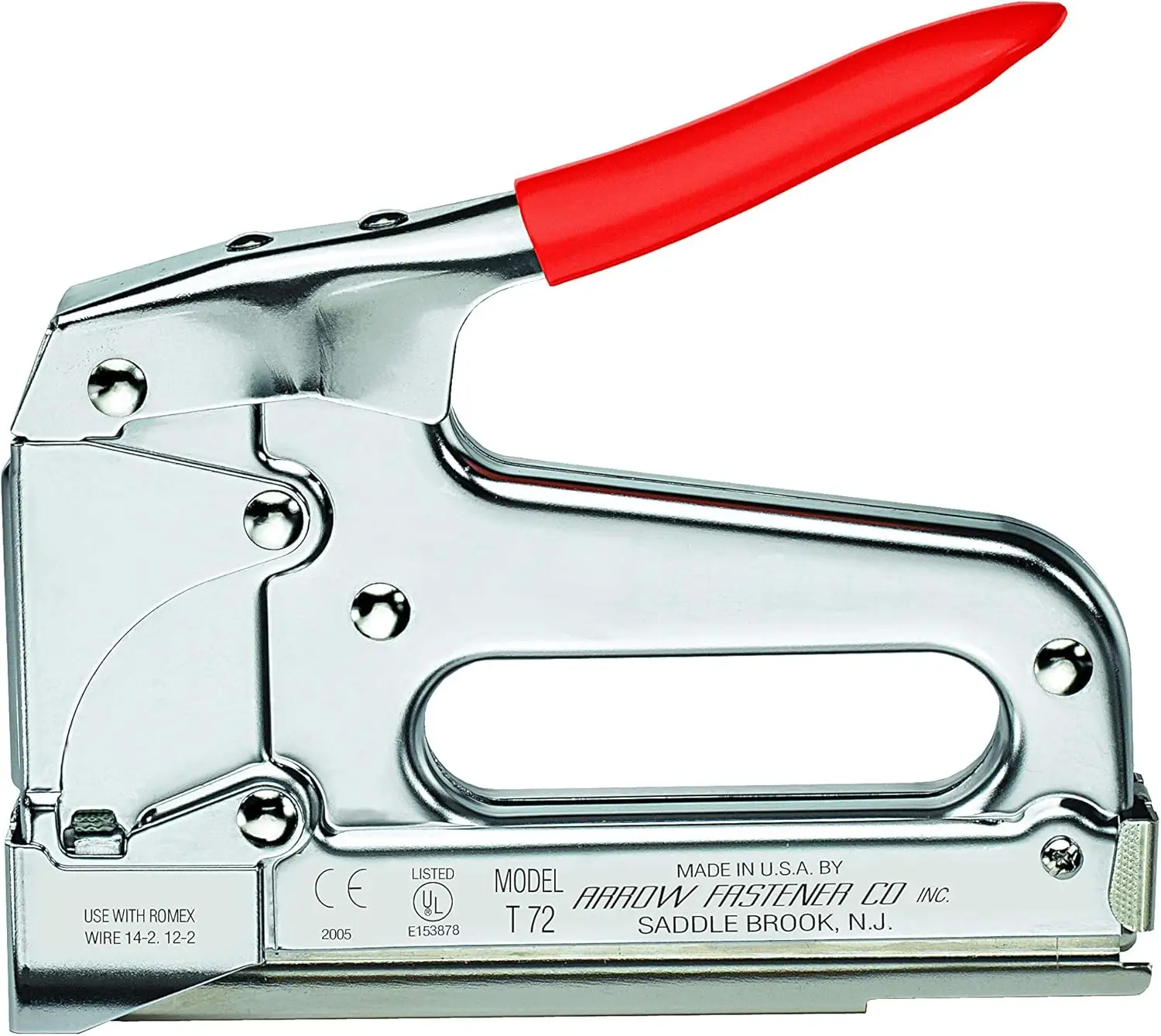 

Heavy Duty Manual Staple Gun for Installing Wiring, Telecommunications, Internet and Computer Cables with T72 Insulated Staples