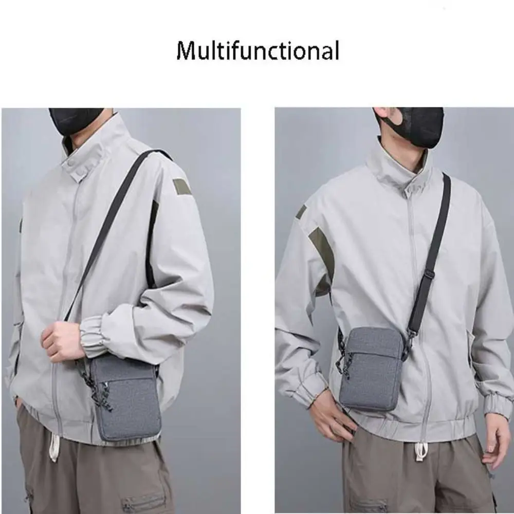 Casual Men Messenger Bag New Nylon Korean Small Handbag Student Phone Bag Solid Color Sports Shoulder Bag