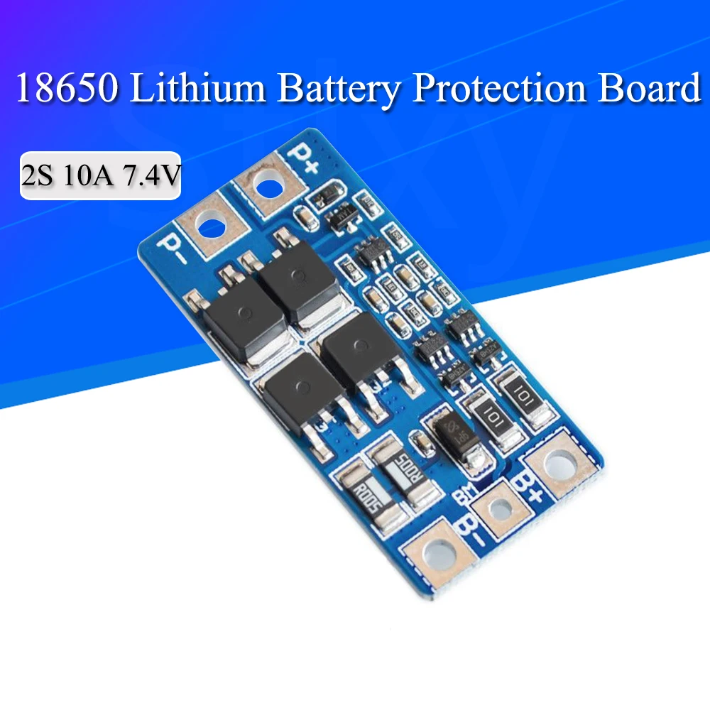 

2S 10A 7.4V 18650 lithium battery protection board 8.4V balanced function/overcharged protection Good