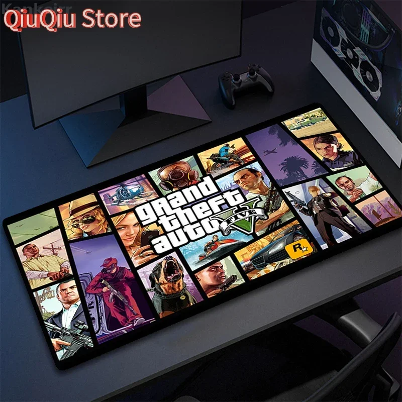 

Large Gamer Desk Mat Office Table Pad Grand Theft Auto Deskpad Pad Computer Laptop Accessories Gaming Mousepad Anime Xxl 900x400