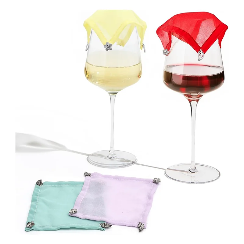 ABZV-Cubiertas para copas de vino con peso para exteriores, cubierta para insectos, juego de 4, multicolor, transpirable