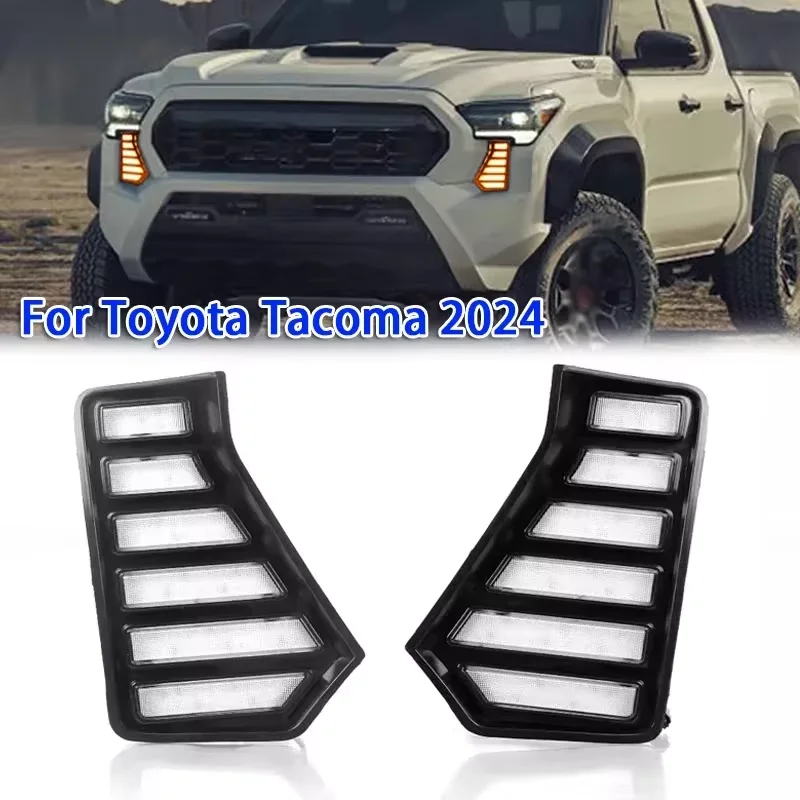 For Toyota Tacoma 2024 12V DRL Car Accessories Auto Parts LED Daytime Running Light Front Fog Lamp Cover