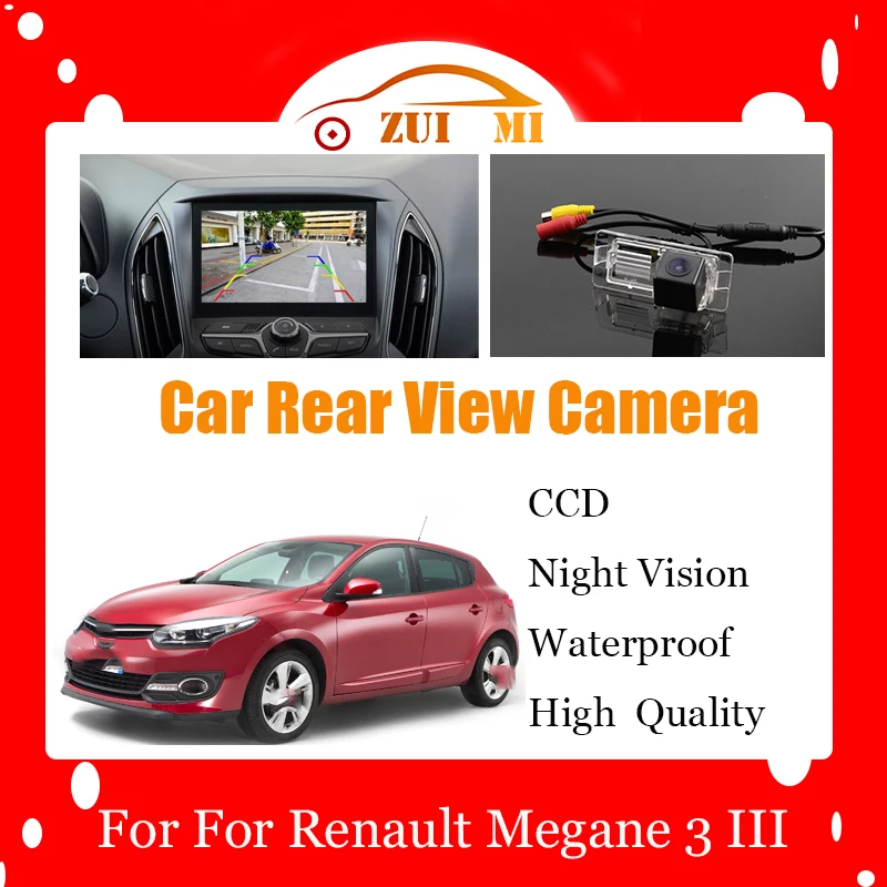 Car Reverse Rear View Camera For Renault Megane 3 III 2008～2016 CCD Full HD Night Vision Backup Parking Camera Waterproof